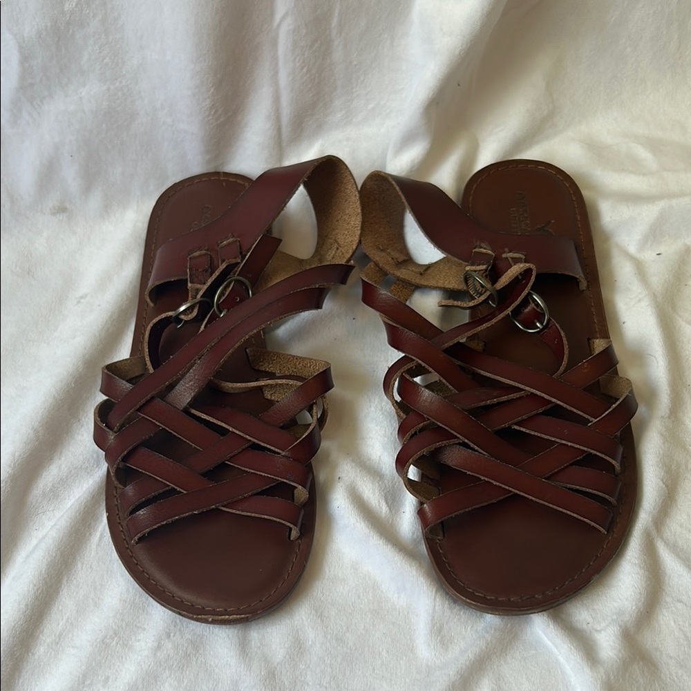 American Eagle Outfitters Brown Leather Sandals